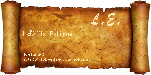 Löb Edina névjegykártya